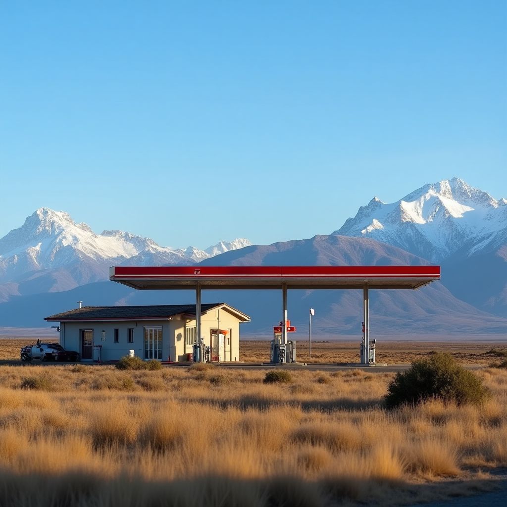 Estación YPF en la Patagonia