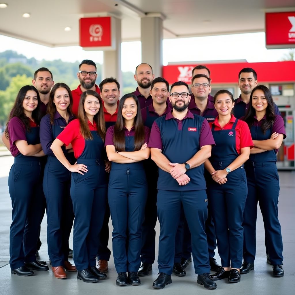 Equipo de trabajo en estación YPF