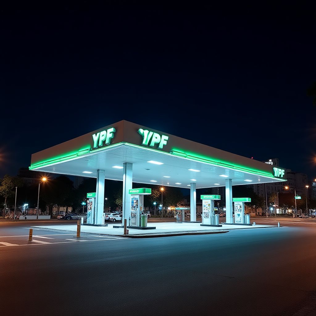 Estación YPF moderna en Buenos Aires
