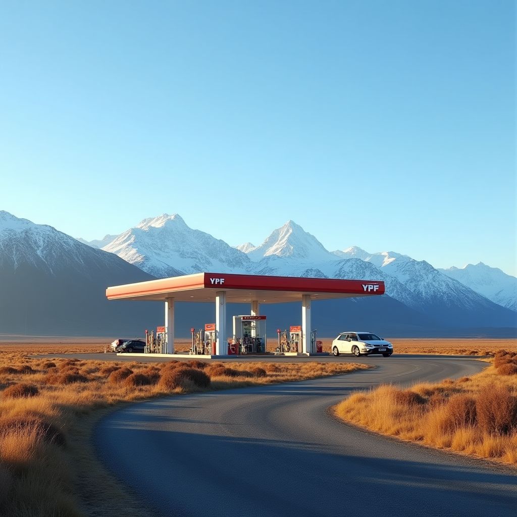 Estación YPF en la Patagonia